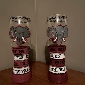 Alabama Crimson Tide Hand painted Glasses